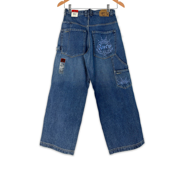 JNCO Wide Leg Baggy Crosshatched Jeans - New With Tags - 32x30 Great Lakes Reclaimed Denim