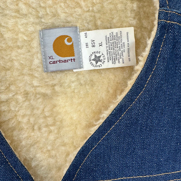 Vintage '80s Carhartt Vest - Men's XL Great Lakes Reclaimed Denim