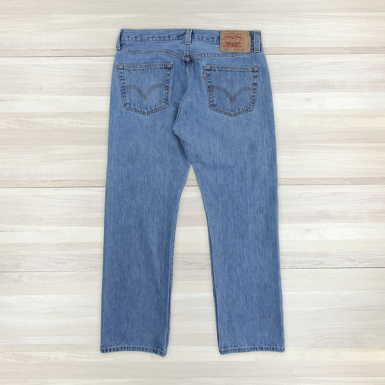 Men's Levi's 501 Straight Leg Jeans - Tagged 36x30; measures 34x29 Great Lakes Reclaimed Denim