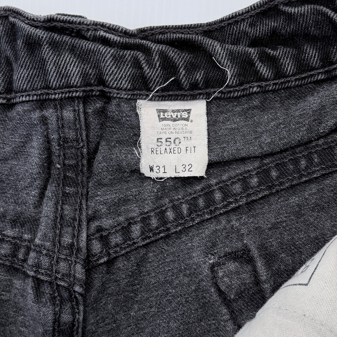 Vintage 1997 Black Levi's 550 Relaxed Jeans - Tagged: 31x32; Actual: 28x32