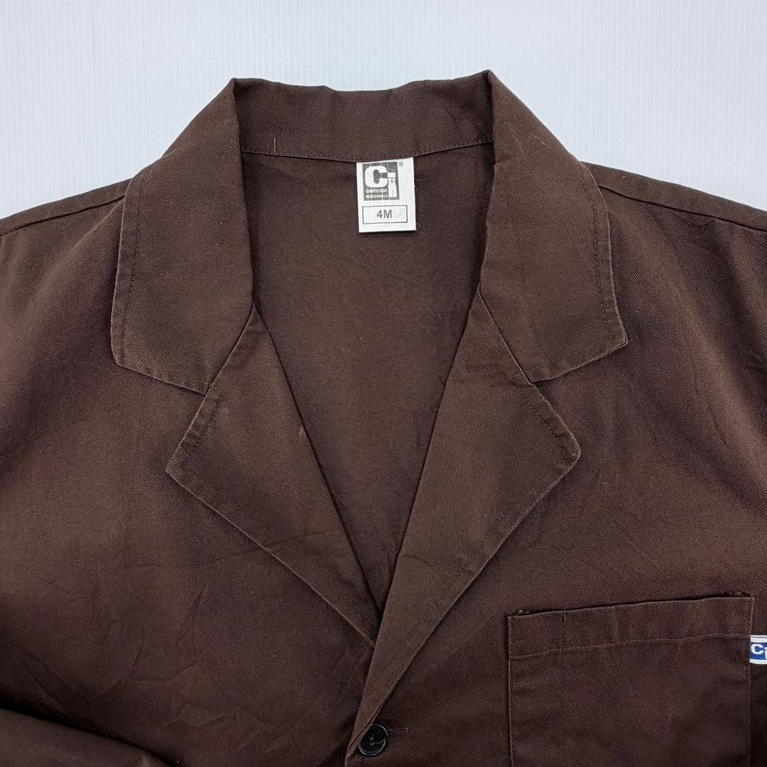 Brown European Cotton Blend Work Jacket - Men's Large