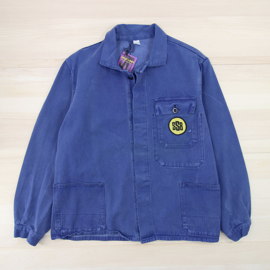 Vintage Blue French Chore Jacket - Medium