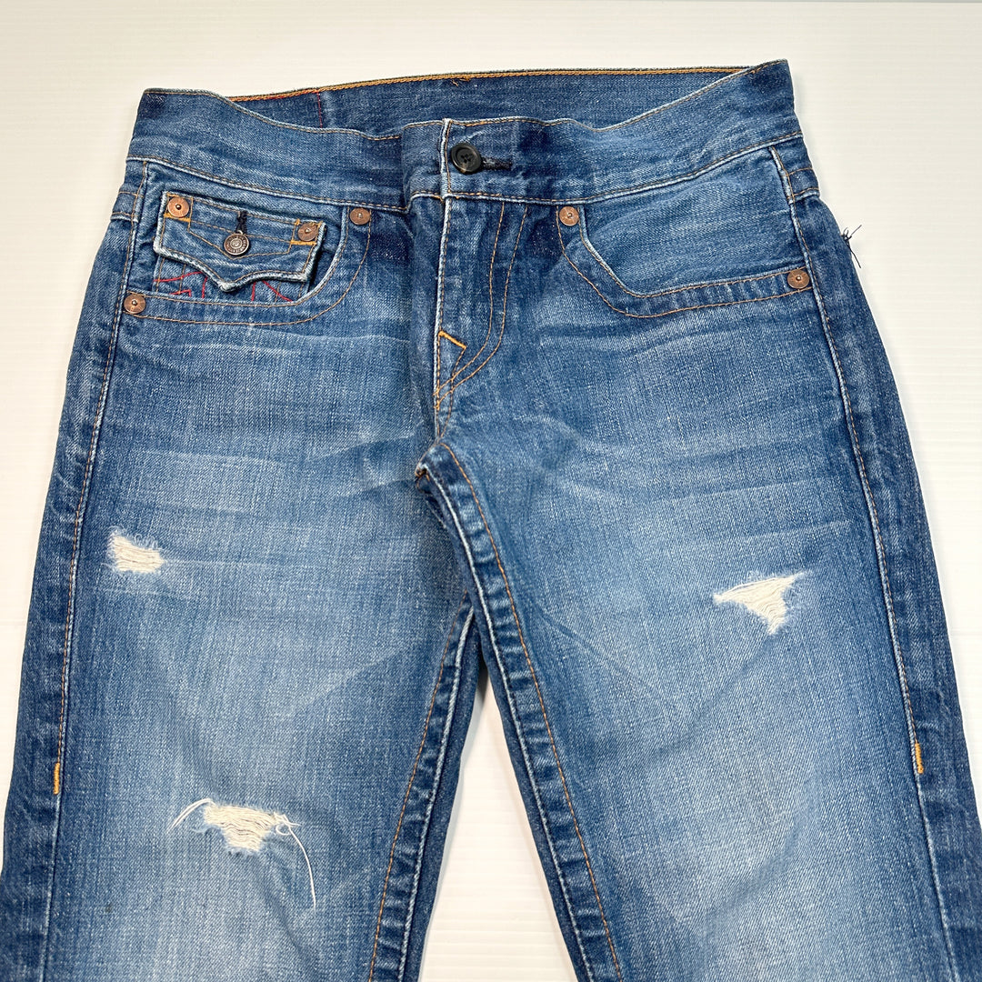 True Religion Billy Distressed Cutoff Jeans Jorts Women's 28