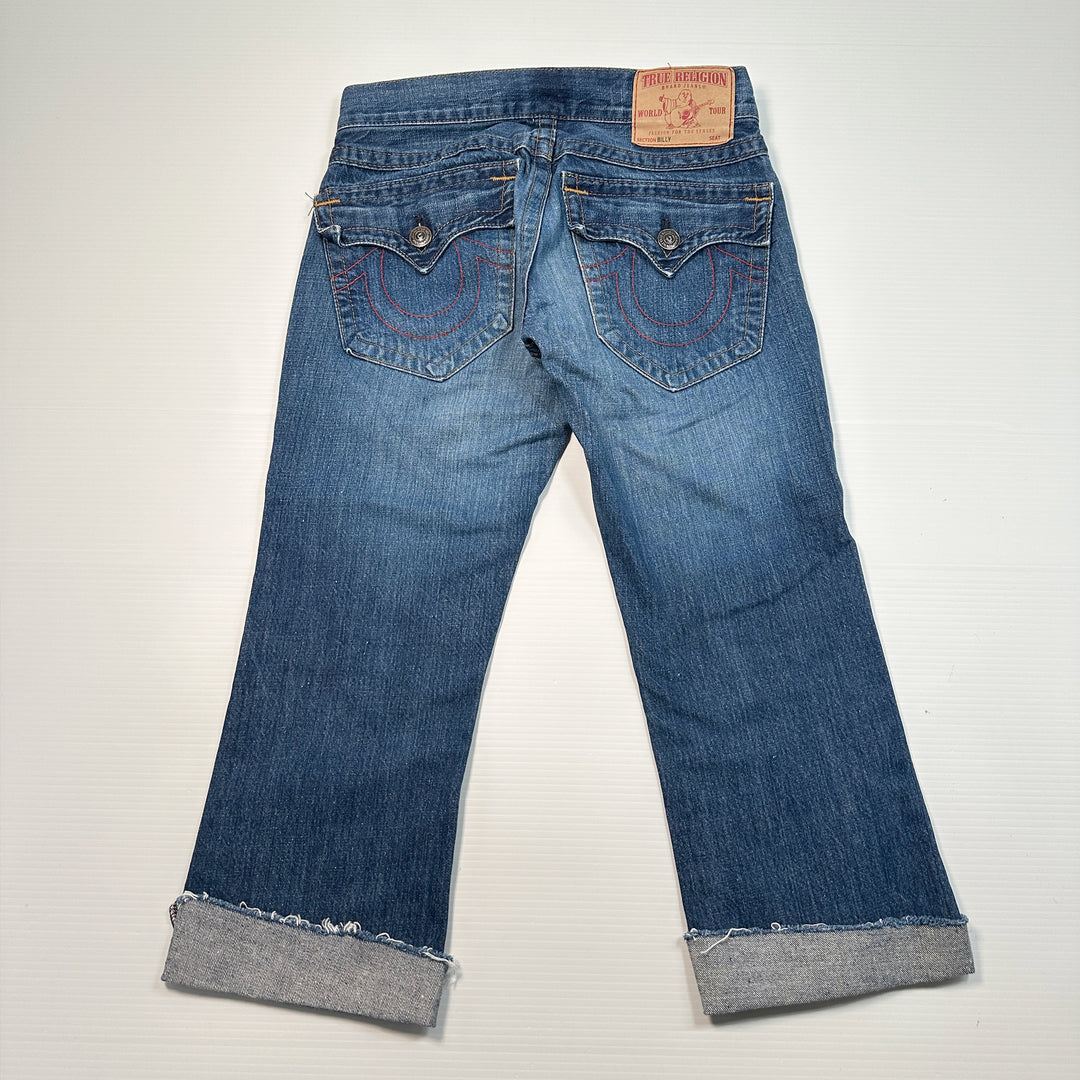 True Religion Billy Distressed Cutoff Jeans Jorts Women's 28
