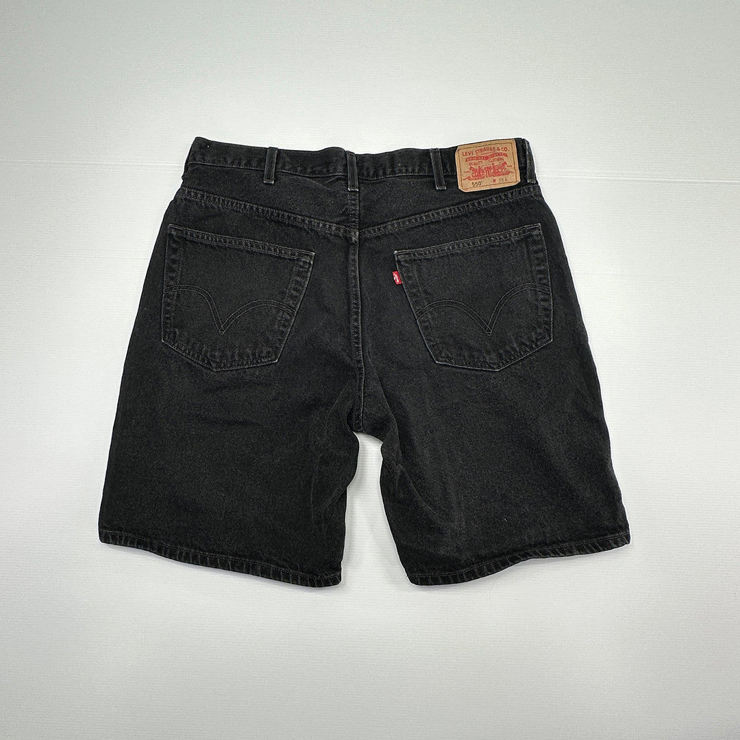 Levi's 550 Vintage Black Denim Jean Baggy Shorts - Size 38