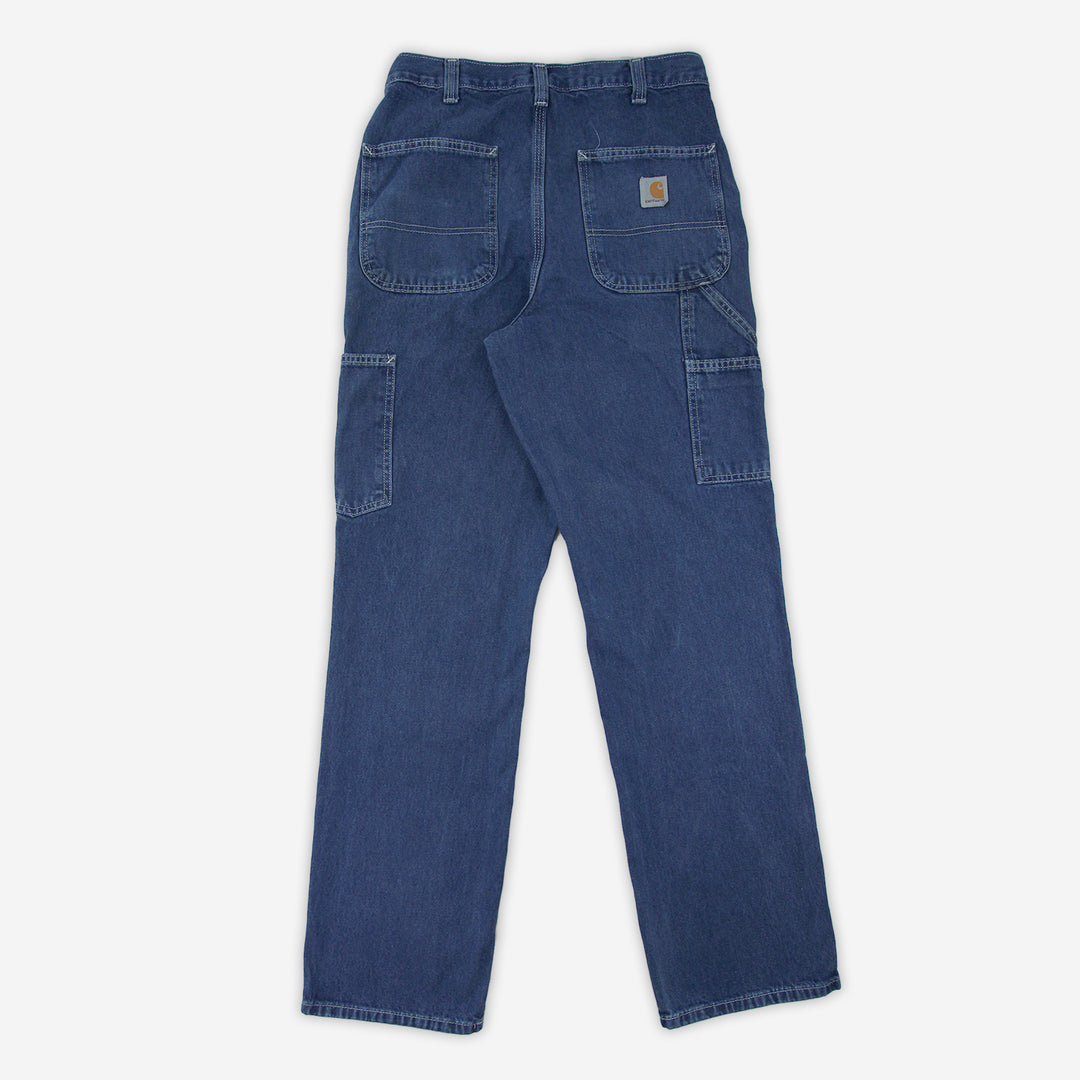 Men's Blue Carhartt Original Fit Work Dungaree Pants - 30x34