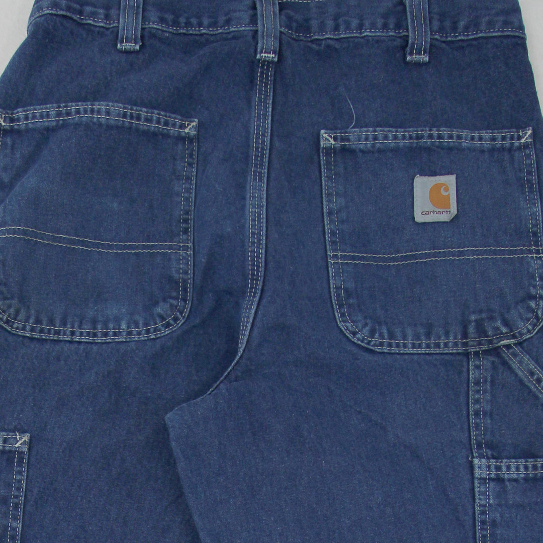 Men's Blue Carhartt Original Fit Work Dungaree Pants - 30x34