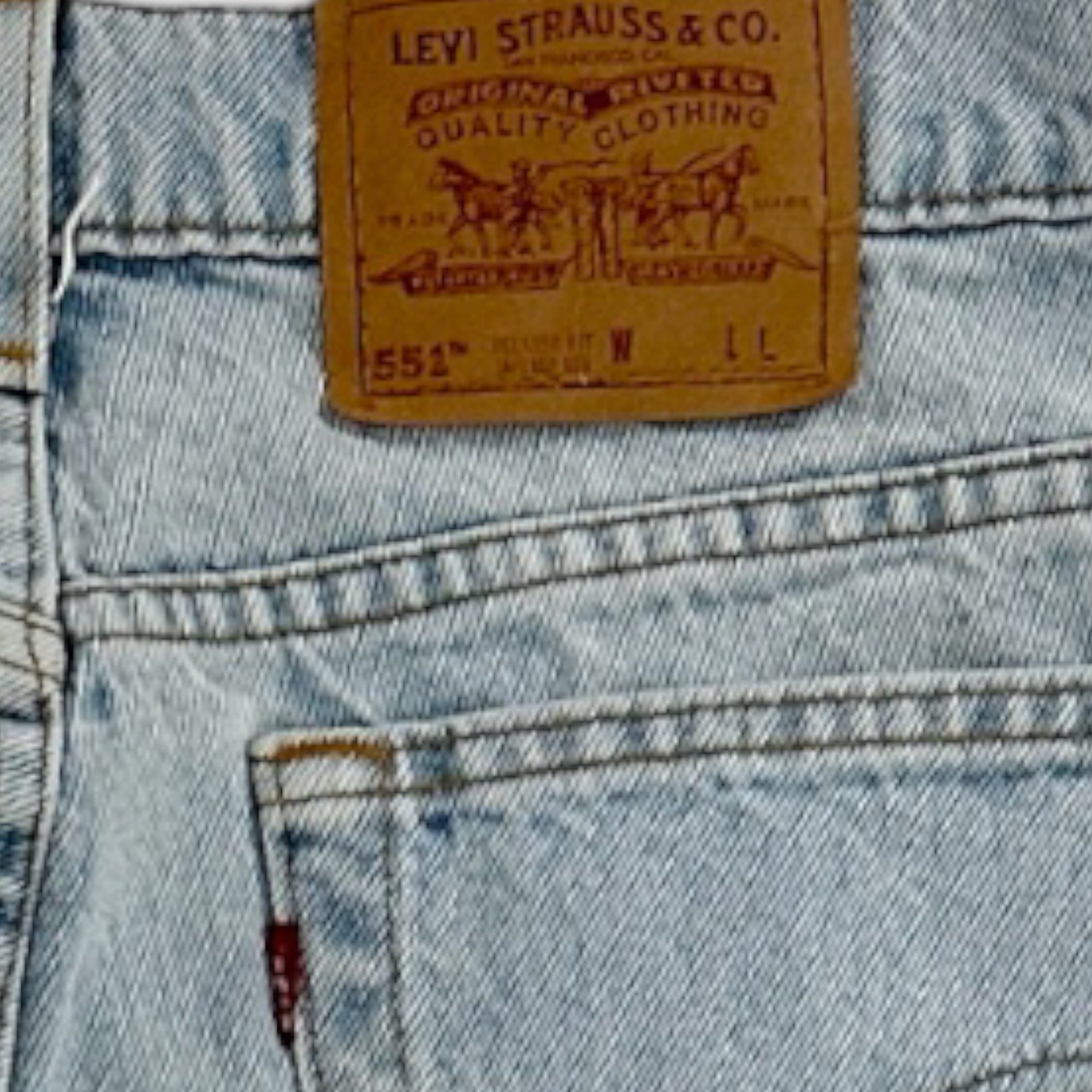 Vintage Levi's 551 Relaxed Fit Jeans - USA 1996 - 32 Waist Great Lakes Reclaimed Denim