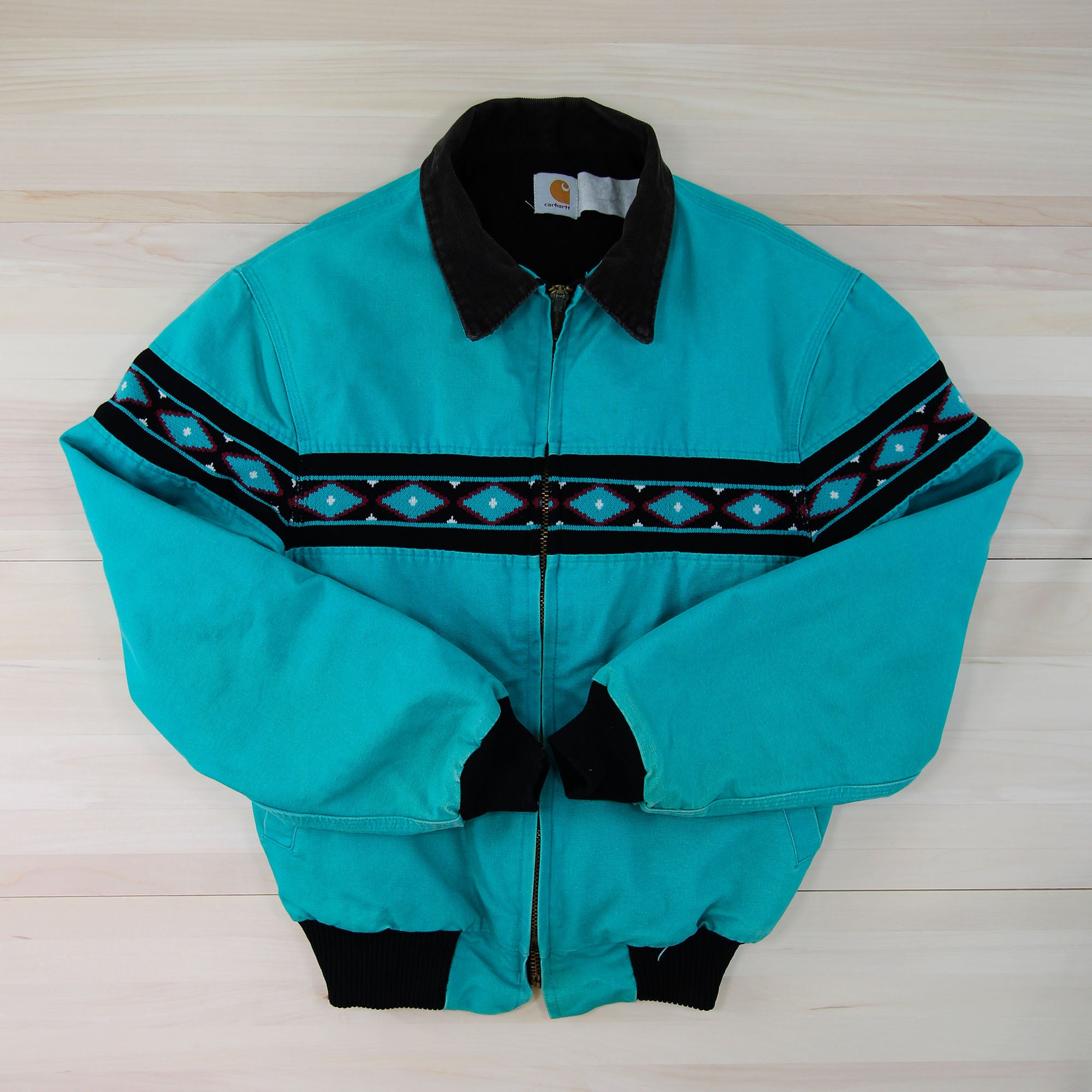 Vintage Carhartt JQ041 Quilted Flannel Lined Southwest Jacket - Large