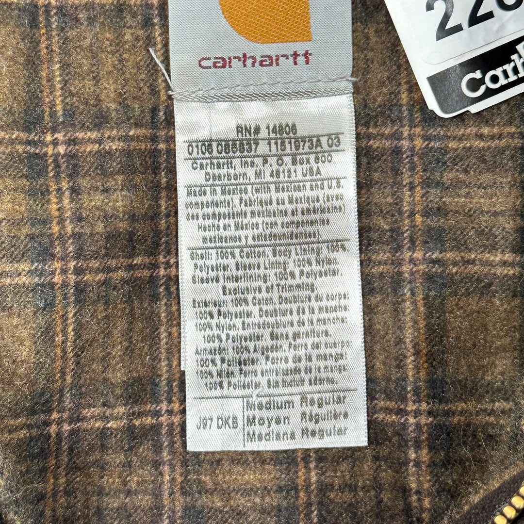 Carhartt J97 DKB Dark Brown Blanket Lined Detroit Jacket NWT - Medium Great Lakes Reclaimed Denim