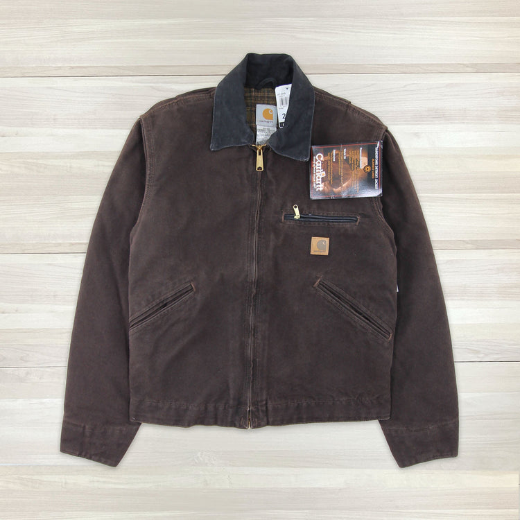 Carhartt J97 DKB Dark Brown Blanket Lined Detroit Jacket NWT - Small Great Lakes Reclaimed Denim