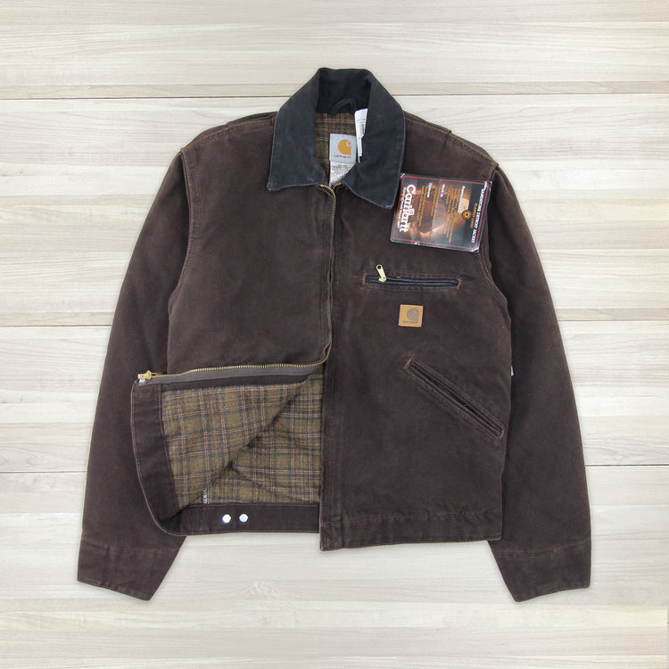 Carhartt J97 DKB Dark Brown Blanket Lined Detroit Jacket NWT - Great Lakes Reclaimed Denim