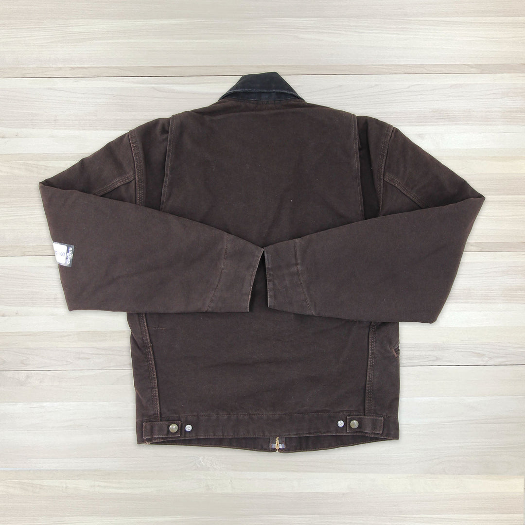 Carhartt J97 DKB Dark Brown Blanket Lined Detroit Jacket NWT - Small Great Lakes Reclaimed Denim