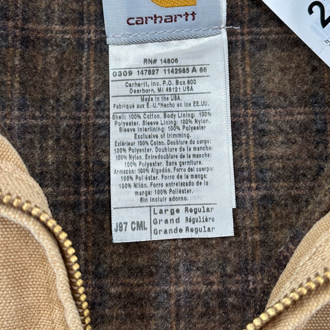 Carhartt J97 CML Camel Blanket Lined Detroit Jacket USA NWT - Large Great Lakes Reclaimed Denim