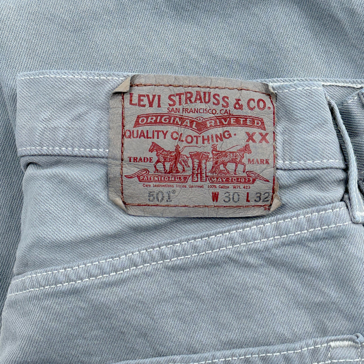 Levi's 501 Straight Leg Jeans - Gray / Taupe Wash  - Measures 28x31 Great Lakes Reclaimed Denim