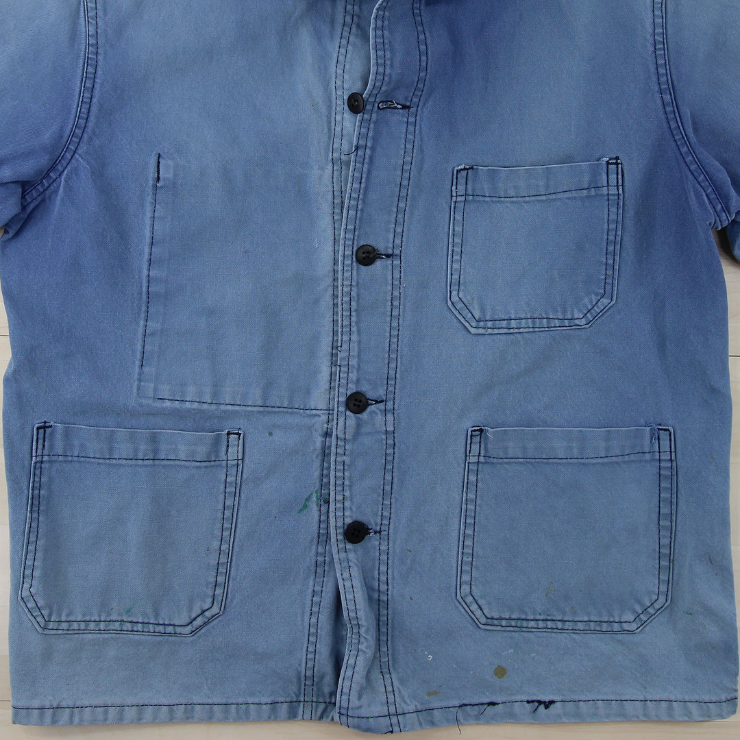Vintage Blue French Work Jacket - Medium