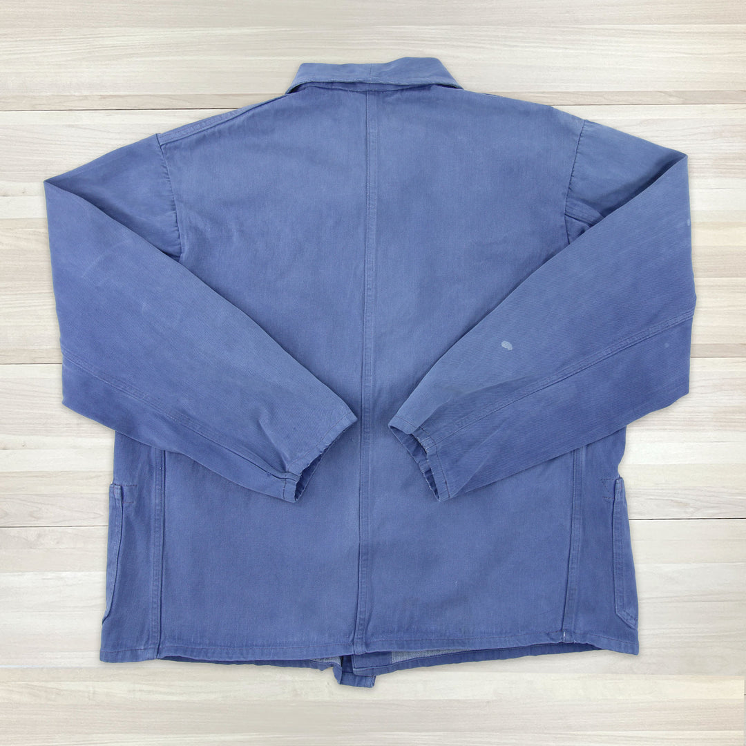 Vintage Blue French Work Jacket - Large