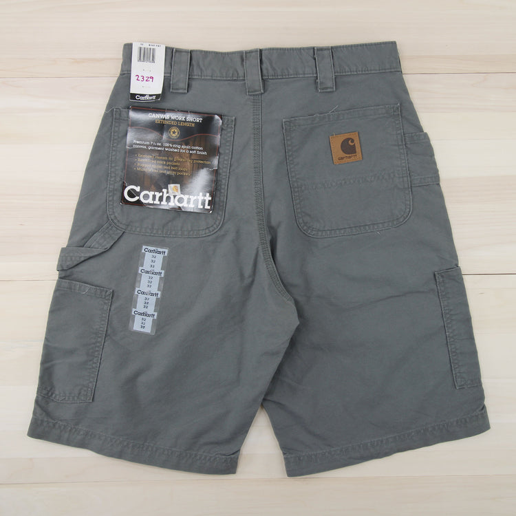 Men's Vintage Carhartt B144 FAT Relaxed Fit Canvas Shorts NWT - 32x10.5 Great Lakes Reclaimed Denim