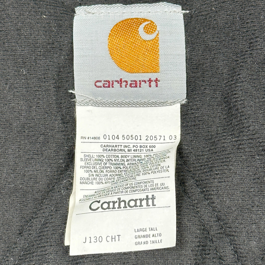 Vintage Carhartt J130 CHT Quilted Flannel Lined Sandstone Duck Jacket NWT - Large Tall