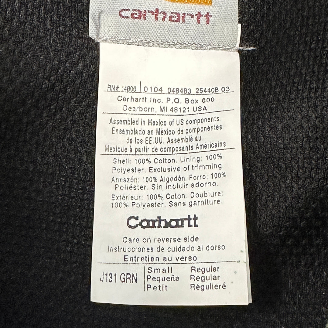 Vintage Carhartt J131 GRN Thermal Lined Traditional Duck Active Jacket Small