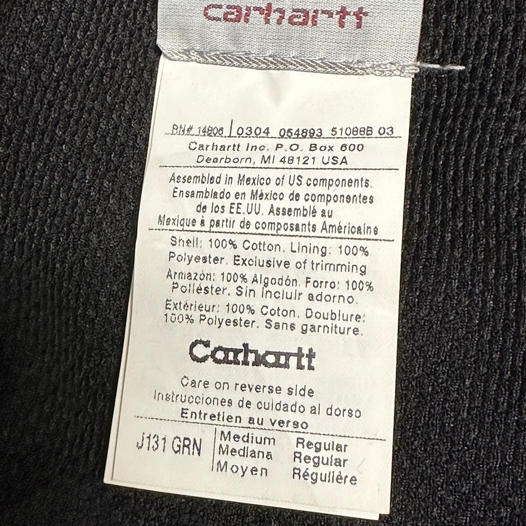 Vintage Carhartt J131 GRN (green) Thermal Lined Traditional Duck Active Jacket Medium