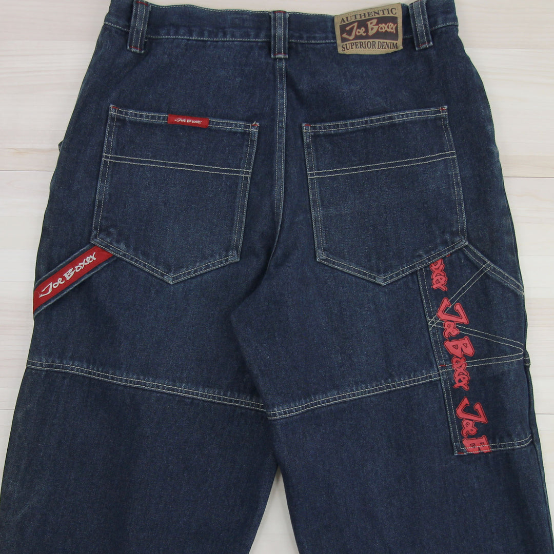 Modified Men's Vintage Y2K Baggy Joe Boxer Carpenter Jeans - Tagged 34x30; measured 34x25