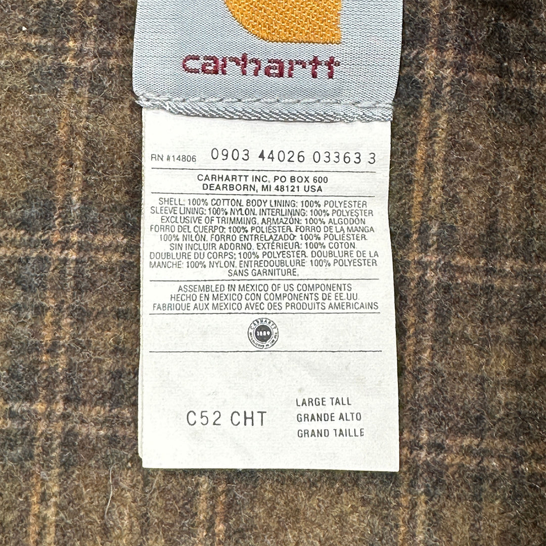 Vintage Carhartt C52 CHT Blanket Lined Ranch Coat NWT Large Tall