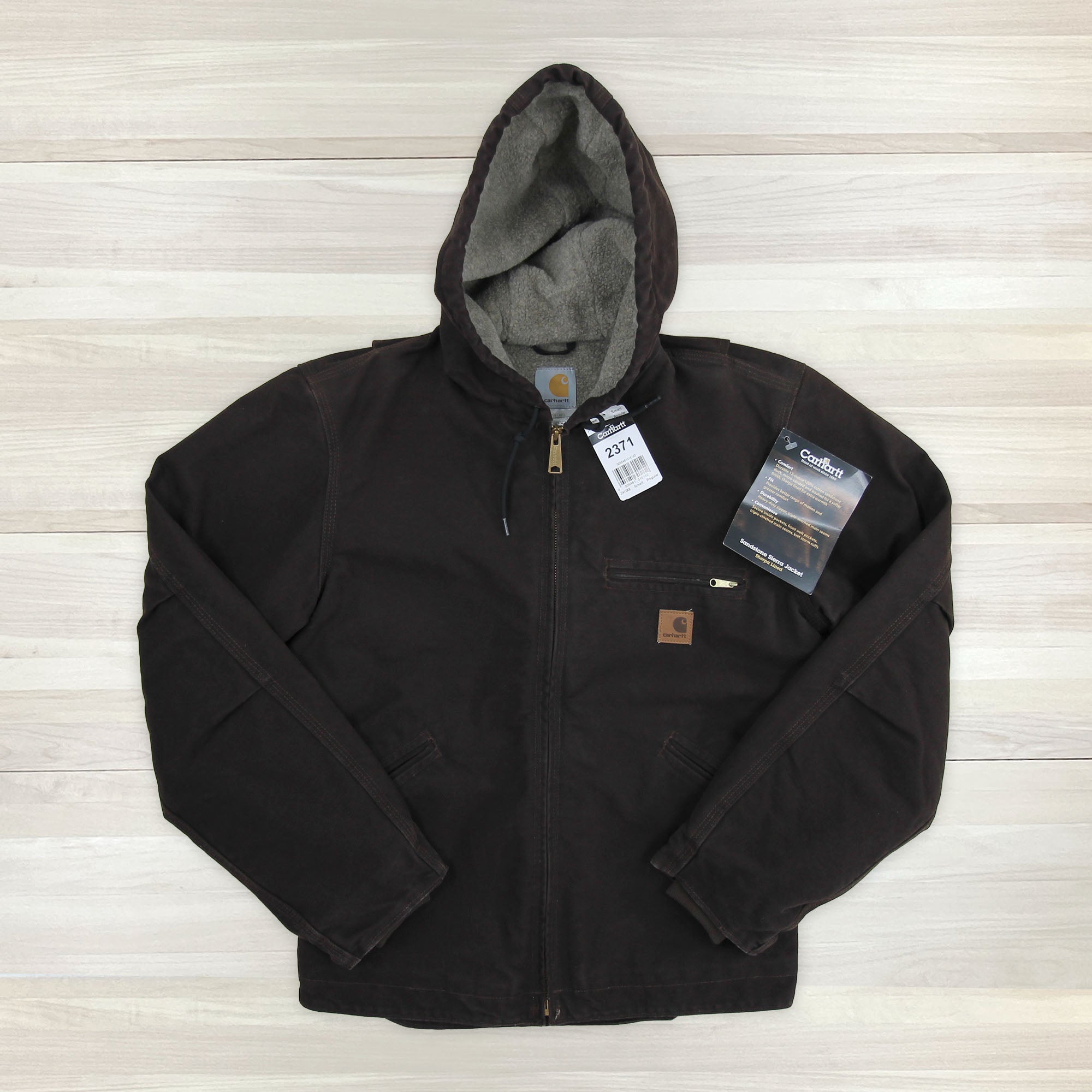 Men's Carhartt J141 DKB Sherpa-Lined Sandstone Duck Jacket - NWT - Small