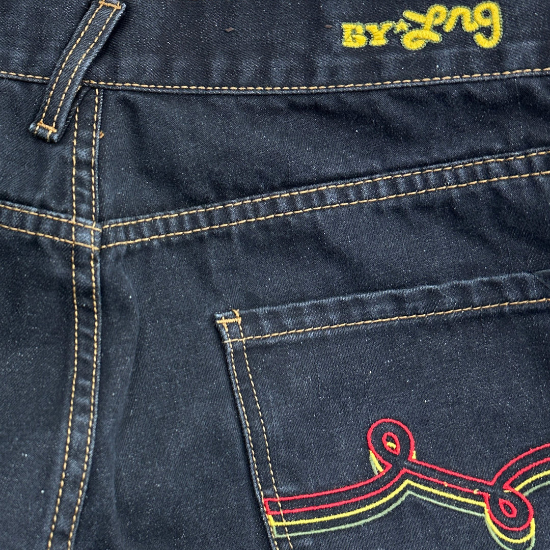 Vintage LRG Lifted Research Group Lion Rock Rasta Jeans Measures 34x32 Great Lakes Reclaimed Denim