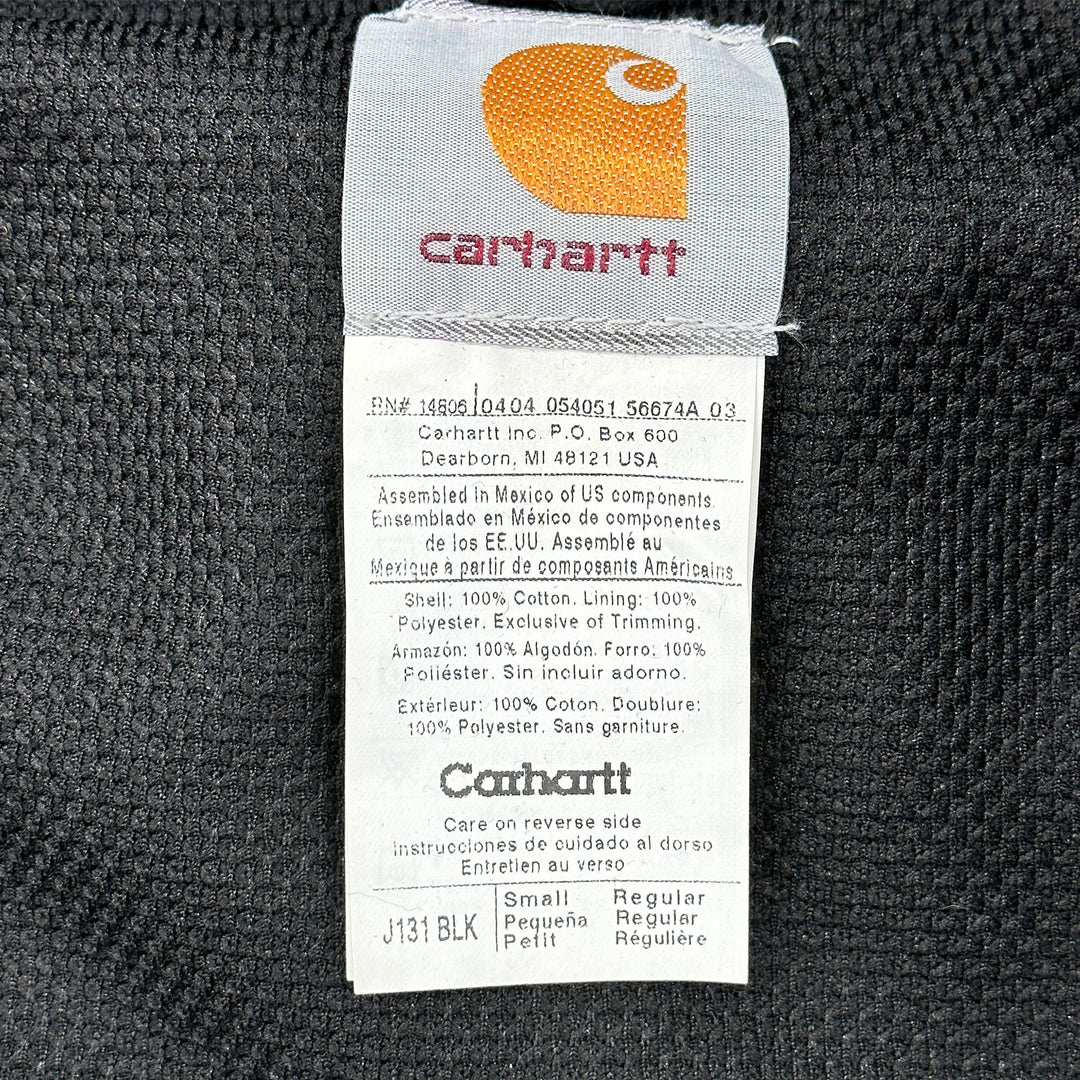 Vintage Carhartt J131 BLK Black Active Jacket Thermal Lined NWT Small