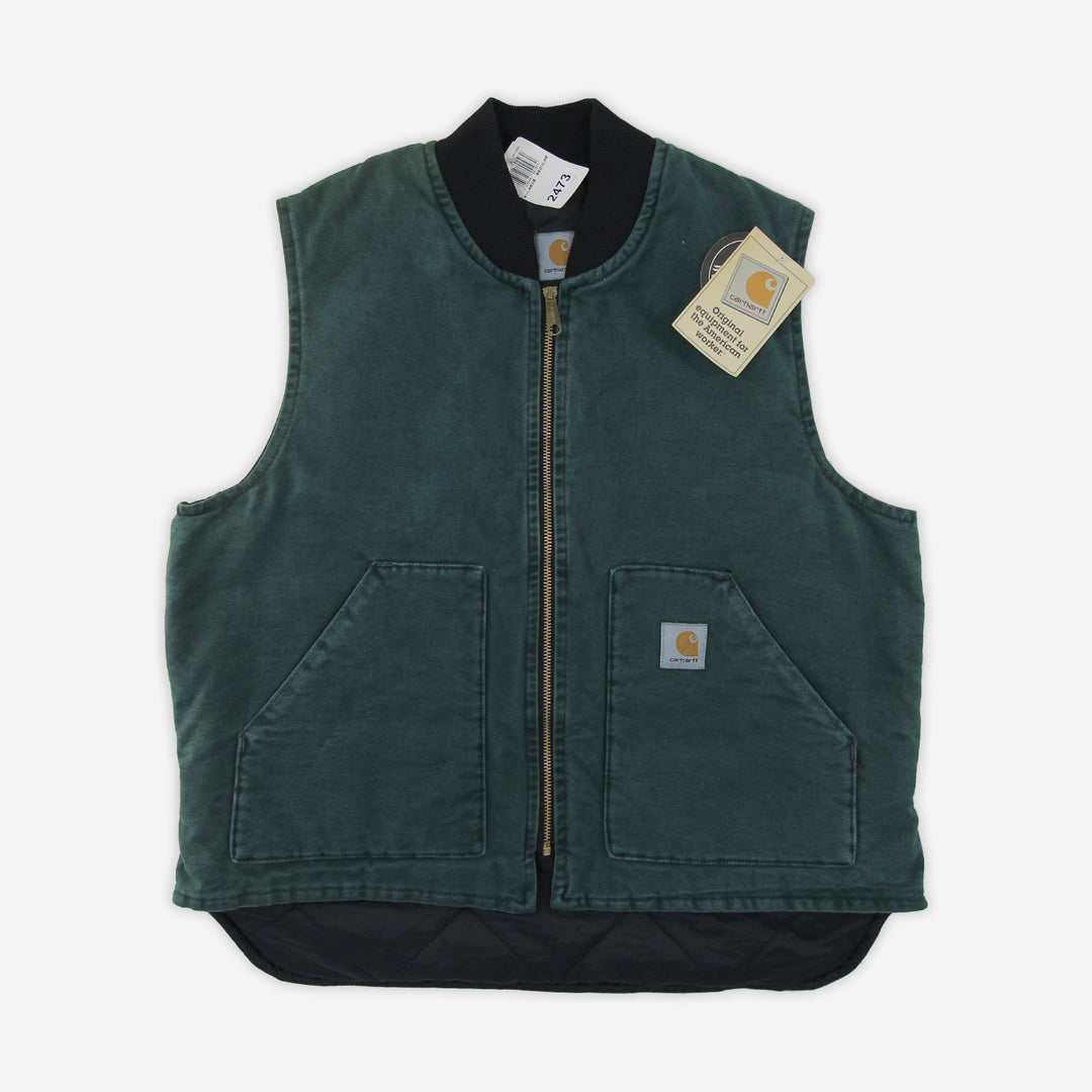 Vintage Carhartt V02 HTG Sandstone Arctic Quilt Lined Vest NWT XL