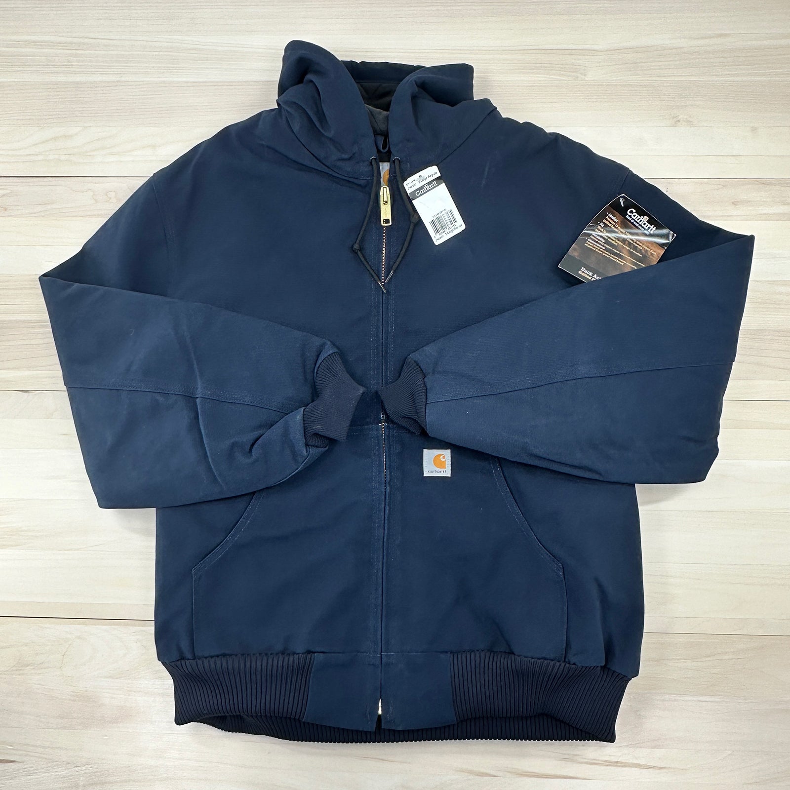 NWT Carhartt USA Made J140 Flannel-Lined cheapest Active Jacket Large Dark Navy Blue DNY