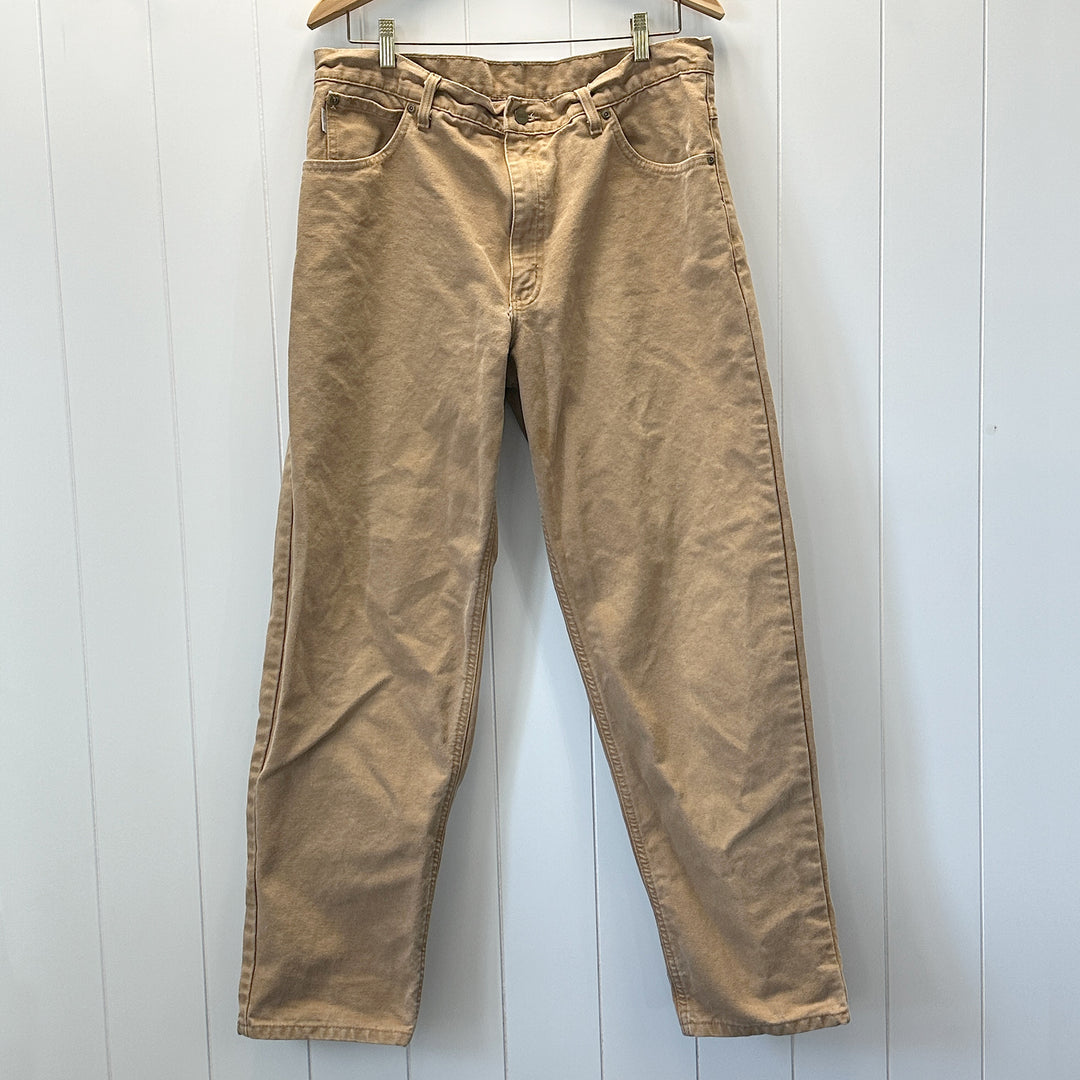 Carhartt Men's Vintage 90s B72 BRN Single Front Duck Carpenter Pants USA 36x30