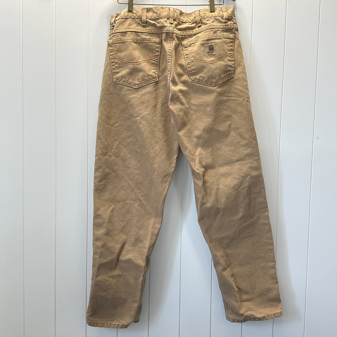 Carhartt Men's Vintage 90s B72 BRN Single Front Duck Carpenter Pants USA 36x30