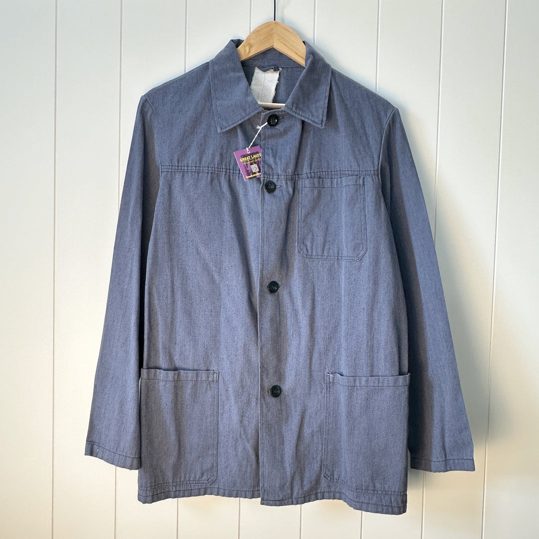 Vintage Polish Blue Cotton Denim Chore Jacket - Men's Medium / Women's Large