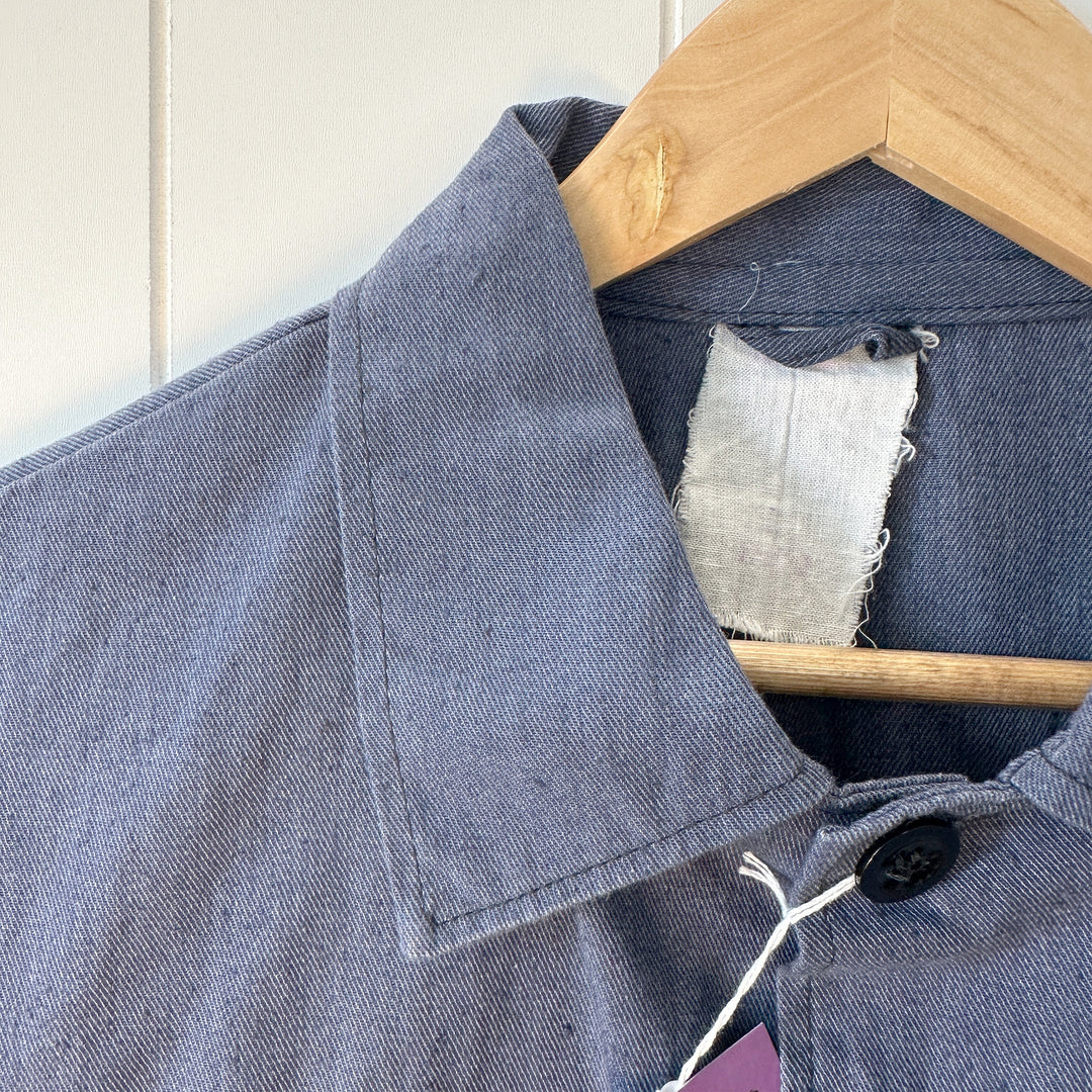 Vintage Polish Blue Cotton Denim Chore Jacket - Men's Medium / Women's Large