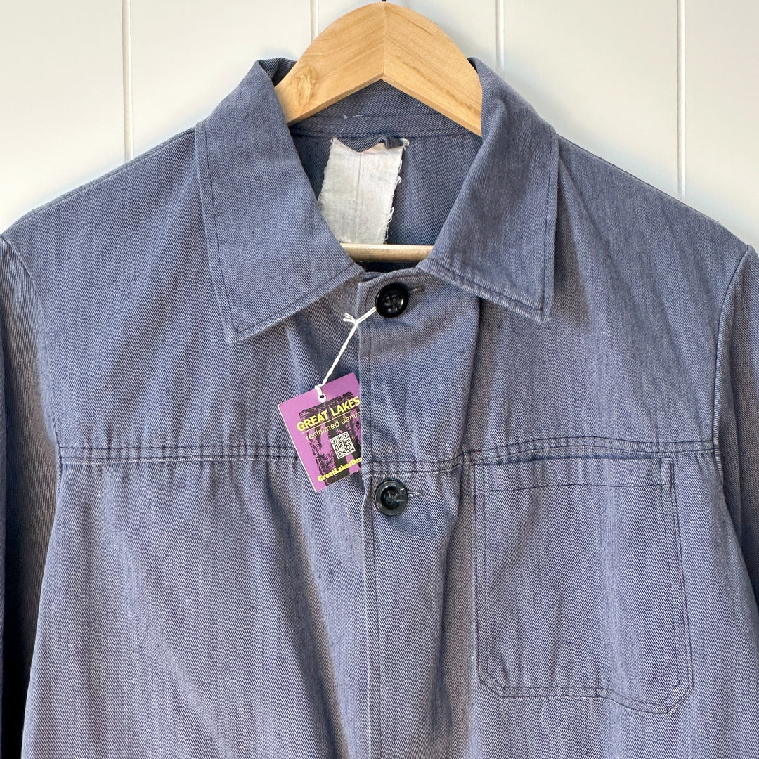 Vintage Polish Blue Cotton Denim Chore Jacket - Men's Medium / Women's Large