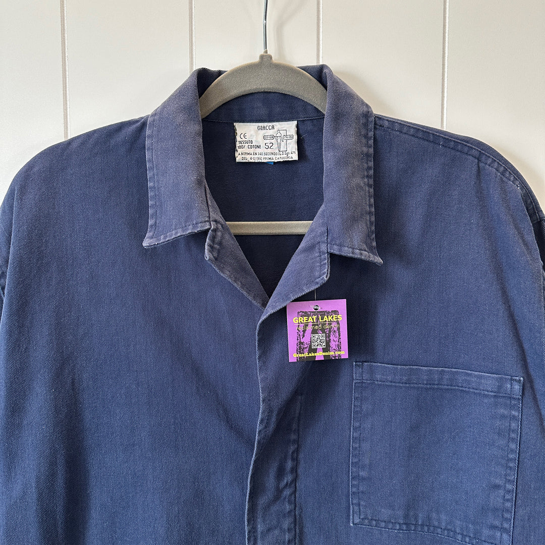 Vintage Blue Italian Work Jacket - Men's Large / Women's XL