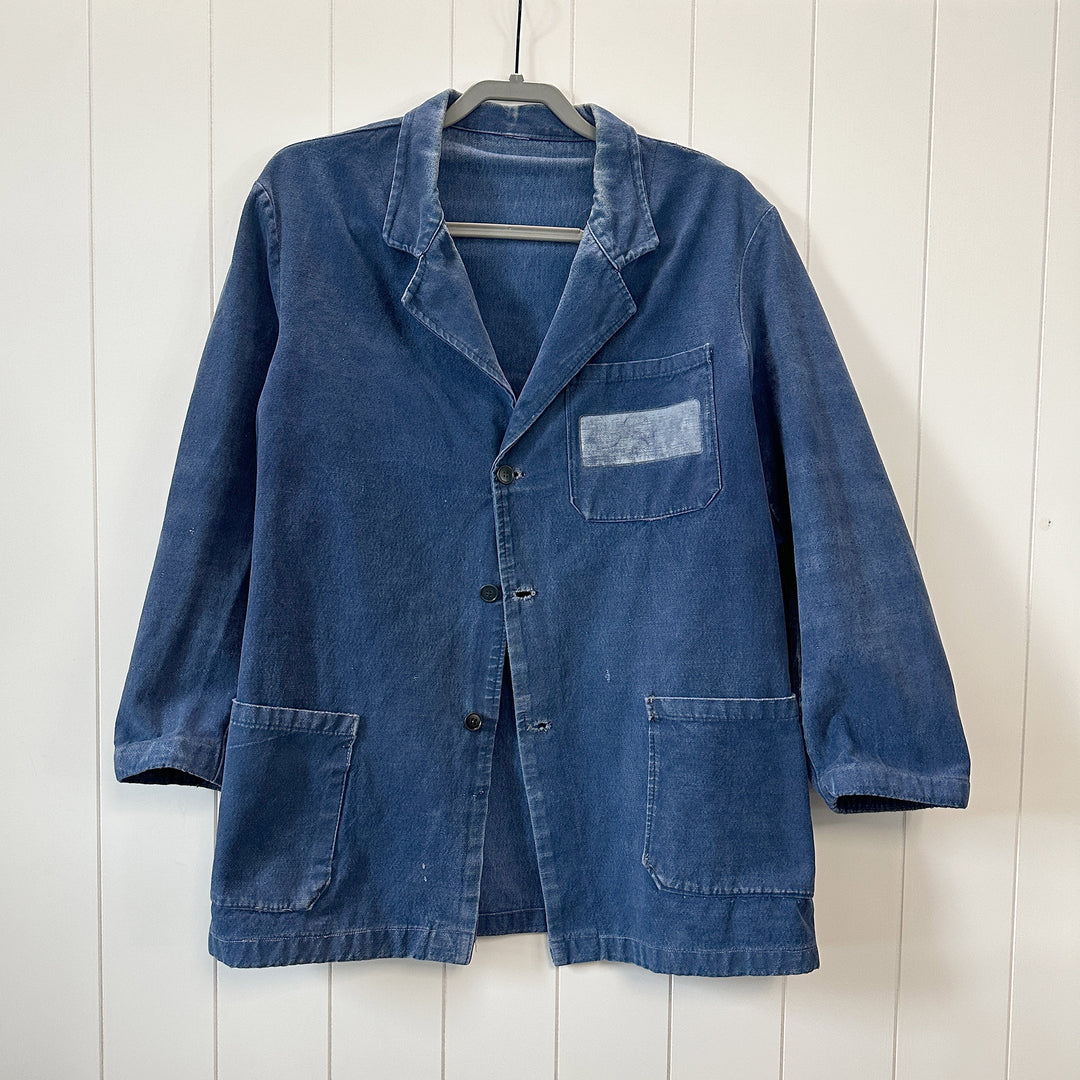 Vintage Blue French Work Jacket - Men's Large / Women's XL