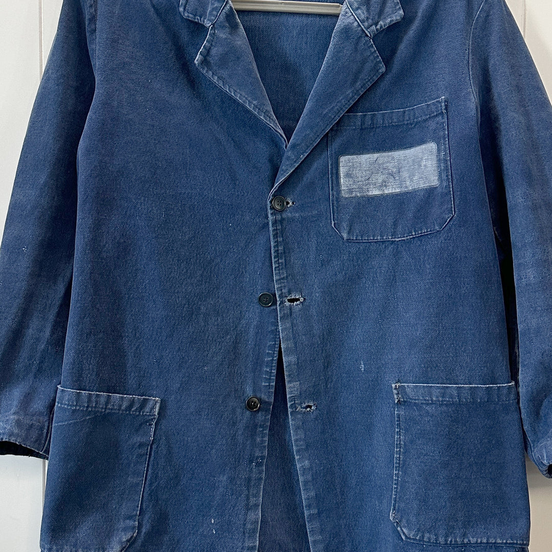 Vintage Blue French Work Jacket - Men's Large / Women's XL