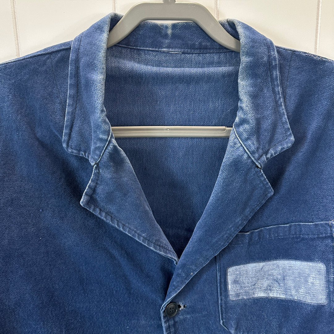 Vintage Blue French Work Jacket - Men's Large / Women's XL
