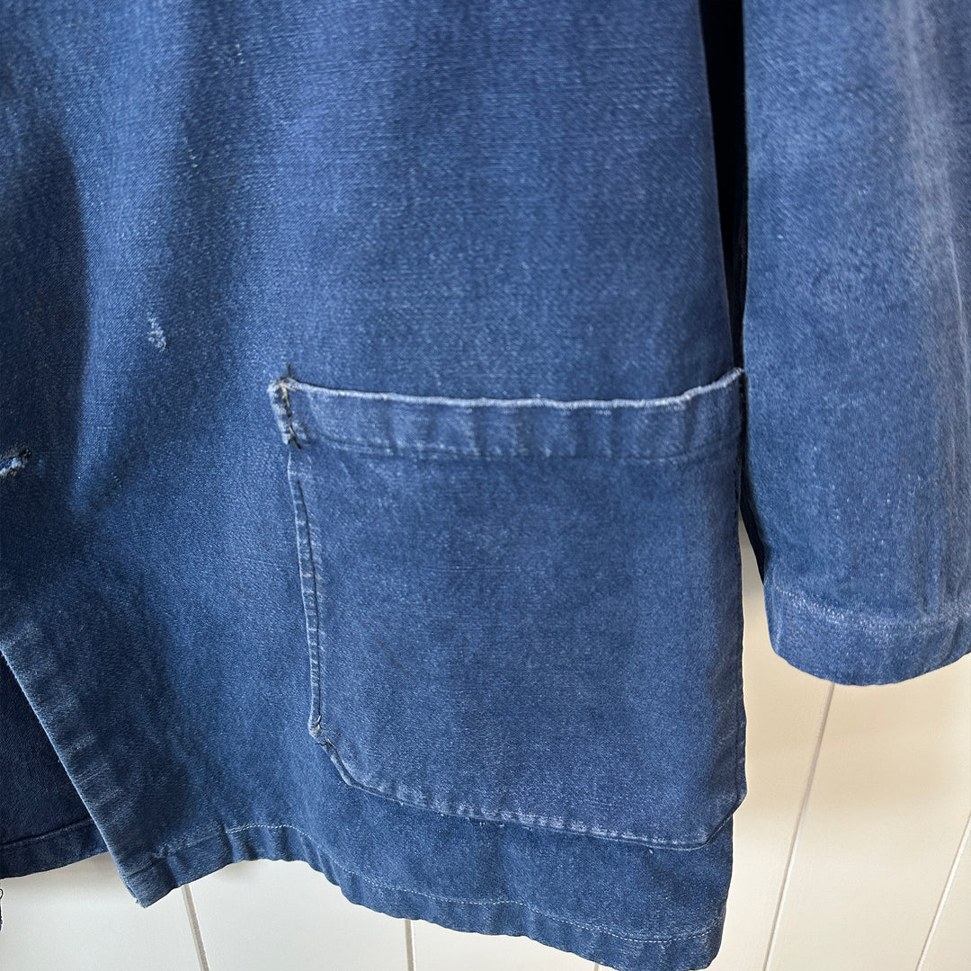 Vintage Blue French Work Jacket - Men's Large / Women's XL