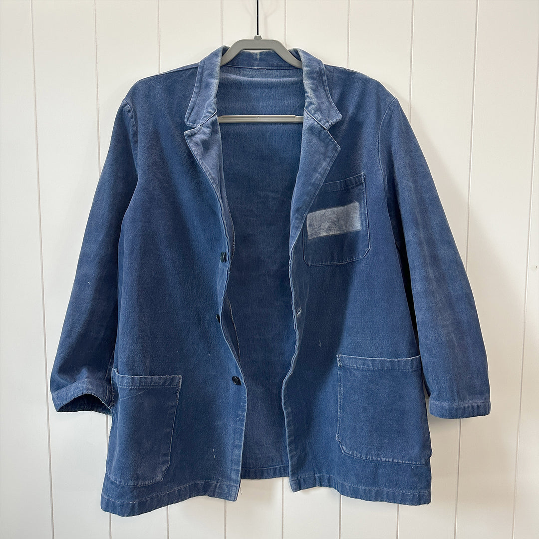 Vintage Blue French Work Jacket - Men's Large / Women's XL