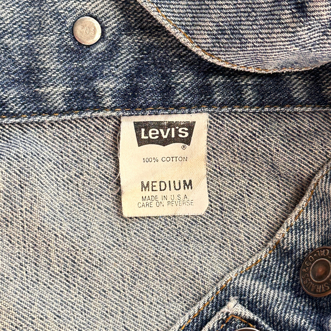 Vintage 90s Levi's Biker's Cut - Oversized Levi's Trucker - USA -  Men's Medium