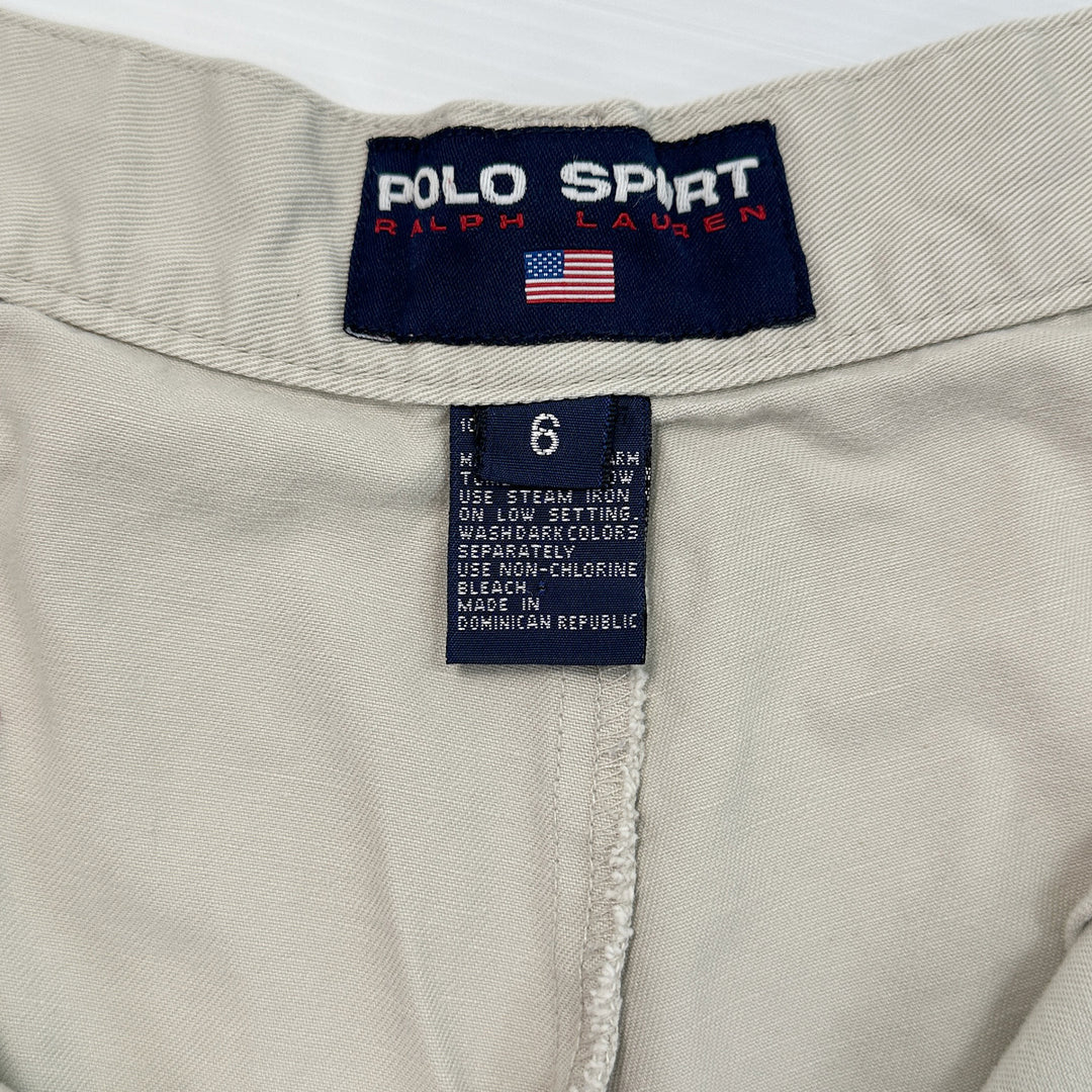 Polo Sport Vintage Women's Pleated Chino Shorts - Size 6