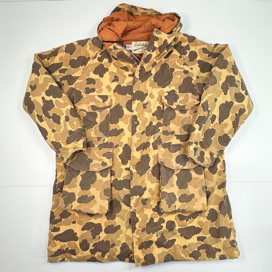 Cabela's Vintage 80s Frog Print Camo Gore-Tex Parka Hunting Jacket USA XXL