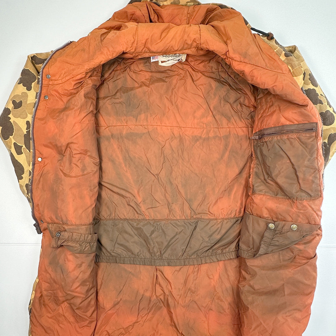 Cabela's Vintage 80s Frog Print Camo Gore-Tex Parka Hunting Jacket USA XXL