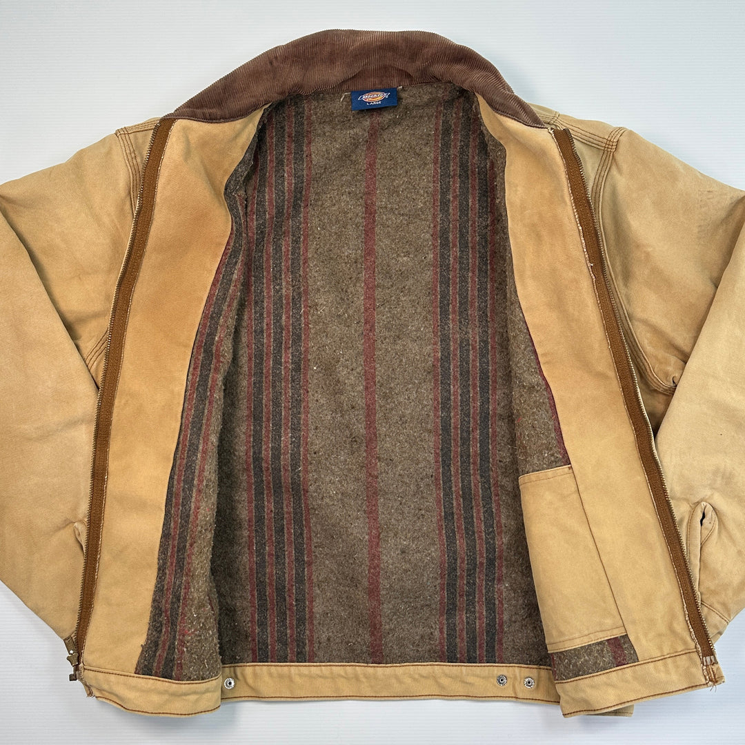 Vintage 90s Dickies Detroit Style Blanket Lined Canvas Work Jacket - Men's Large