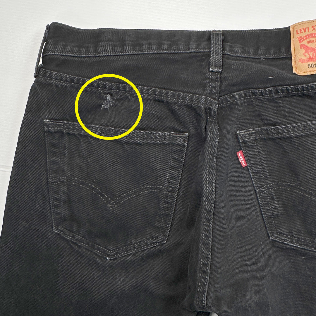 Levi's Men's Black 501 Straight Leg Jeans - Tagged: 34x30 (33" Waist)