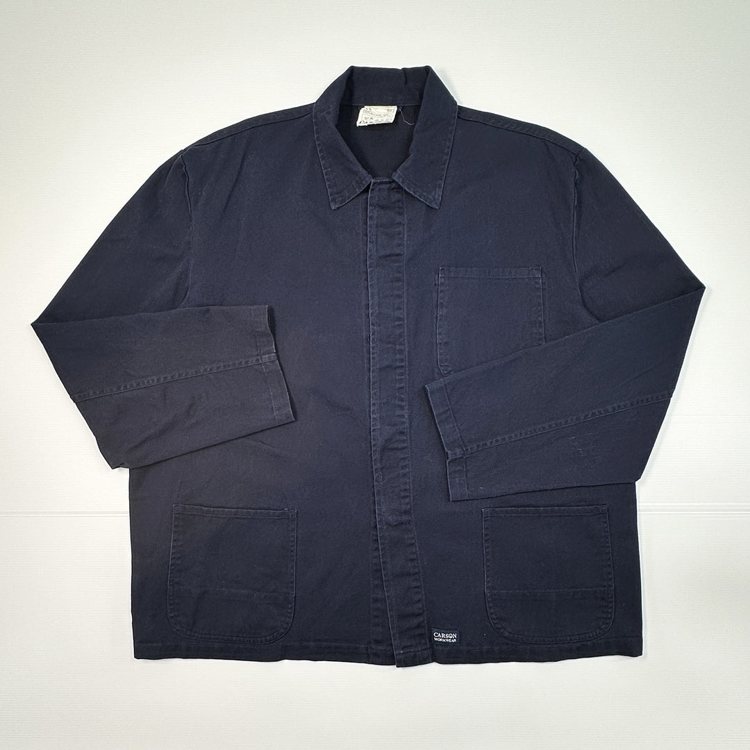 Vintage Blue European Cotton Chore Jacket - 2XL
